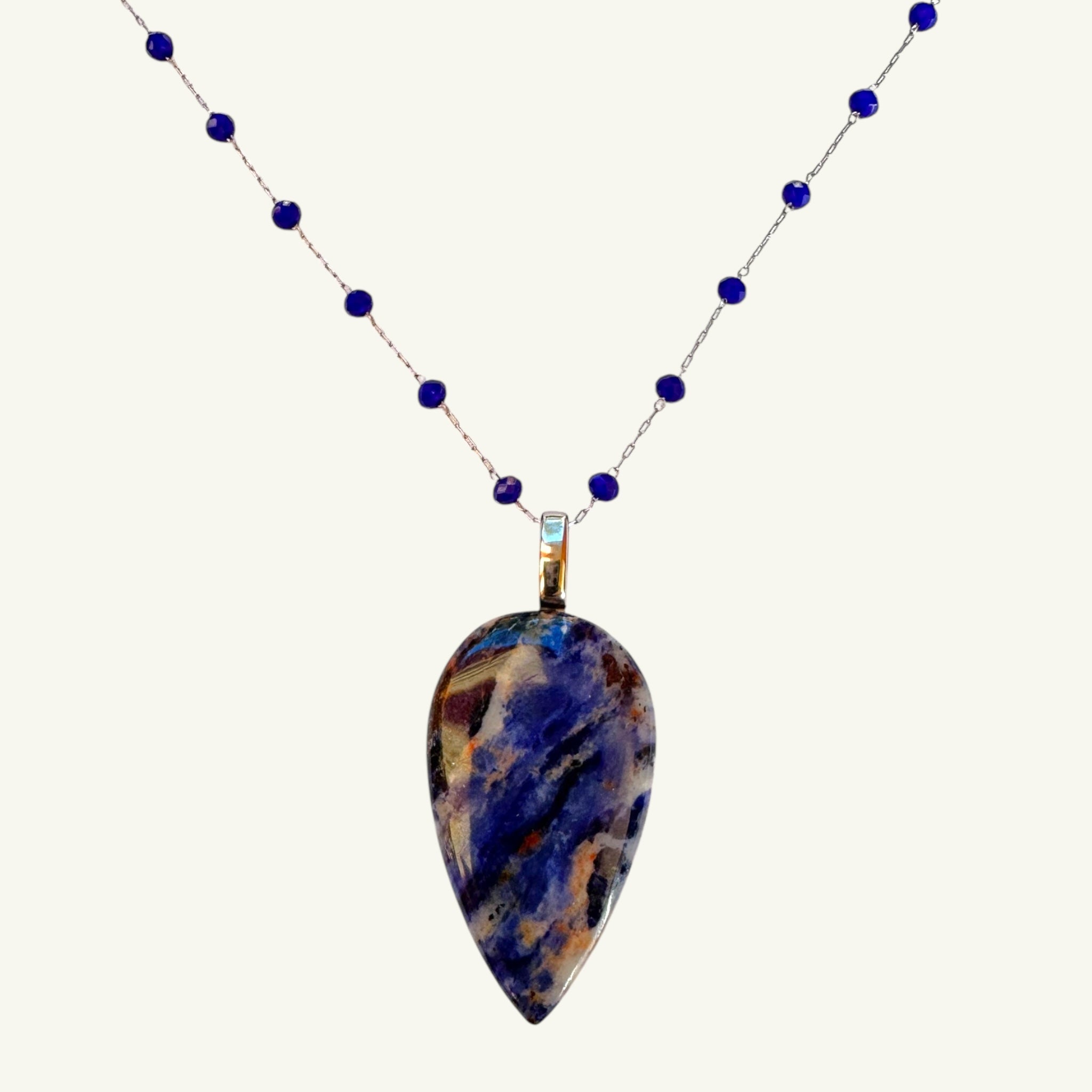Collana sodalite 40x23 mm Sharifa Crystals